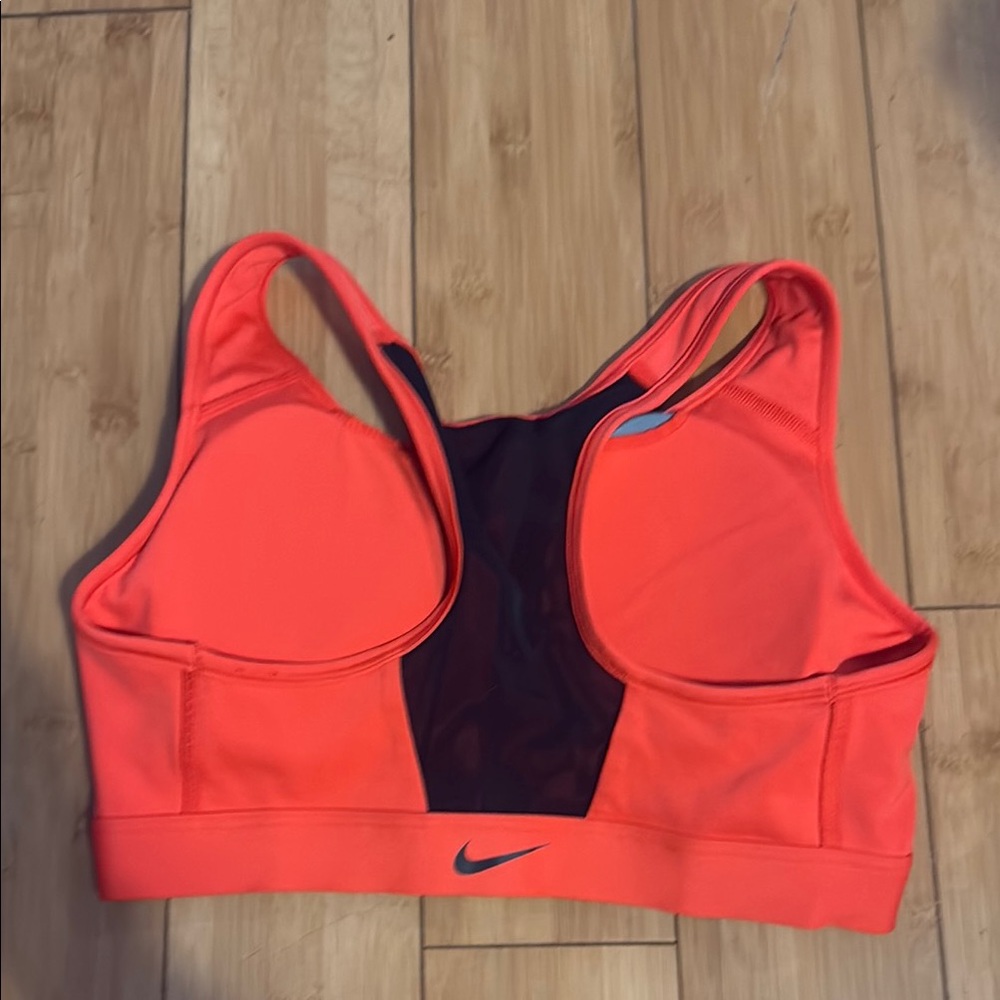 Nike Orange Racerback Sports Bra Moisture-Wicking